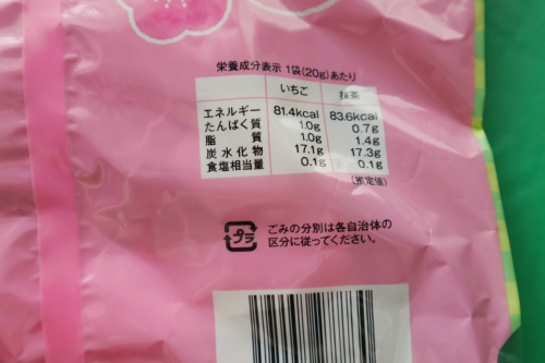 いちごと抹茶のおひな菓子のカロリー